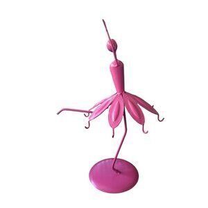 Metal Ballerina Jewelry Organizer Stand Decor Pink